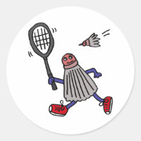 AU- Badminton Birdie Jogando Cartoon de Badminton