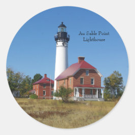Adesivo Redondo Au Sable Point Lighthouker
