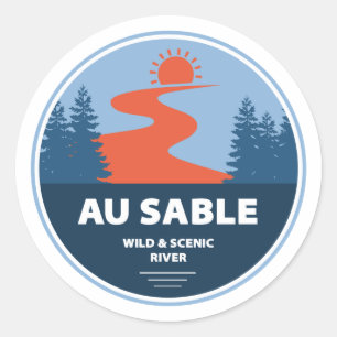 Adesivo Redondo Au Sable Wild E Rio Cênico