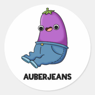 Adesivo Redondo Auberjeans Funny EggPlant Pun