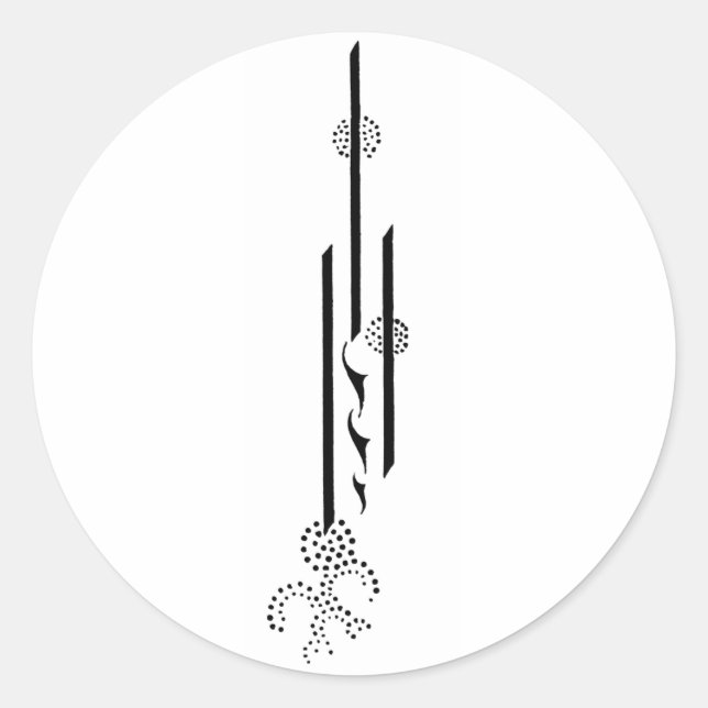 Adesivo Redondo Aubrey Beardsley Sticker (Frente)