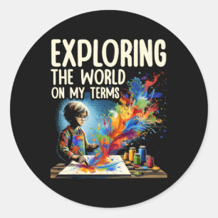 Adesivo Redondo Audhd Autism Adhd Espectro Autismo Neurodiversidad