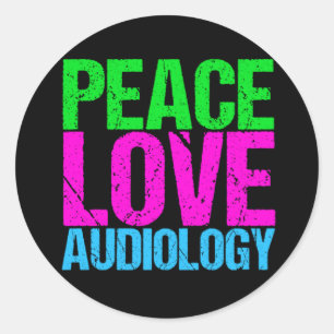 Adesivo Redondo Audiologia do amor da paz