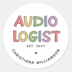 Adesivo Redondo Audiologista Personalizado Graduação em Audiologia