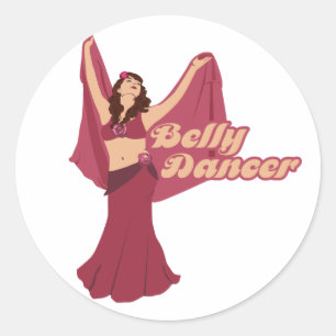 Adesivo Redondo Audrey Rosa Belly Dancer