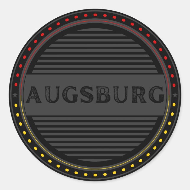 Adesivo Redondo Augsburg City Pride Emblem – German Identity (Frente)