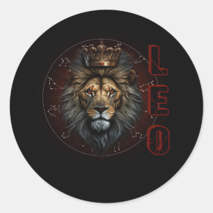 Adesivo Redondo August Aniversário Leo Lion Pride Graphic Zodiac H