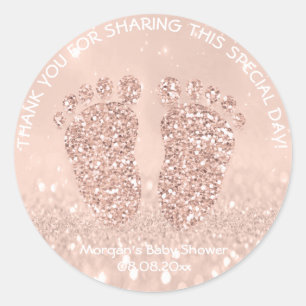 Adesivo Redondo Aumentou coram obrigado do favor do chá de fralda