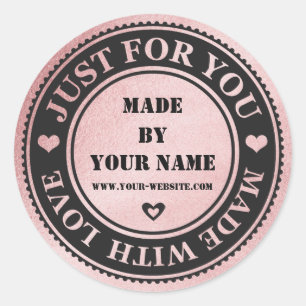 Adesivo Redondo Aumentou Handmade apenas para você fez com amor