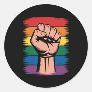 Adesivo Redondo Aumentou os direitos de suporte do Rainbow LGBTQ