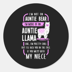 Adesivo Redondo Auntie Llama