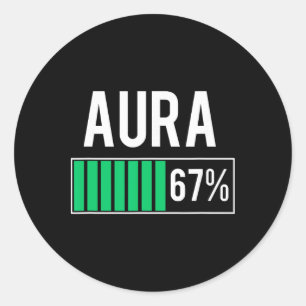 Adesivo Redondo Aura 67% Carregando Vibe Yoga Atenção Plena Divert