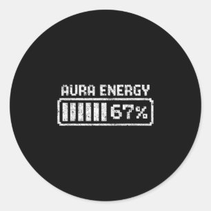 Adesivo Redondo Aura Energia Seis Sete 67 Meme