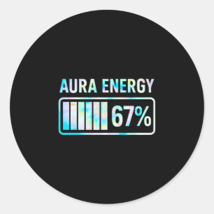Adesivo Redondo Aura Energy 67 67 Seis Sete Memes