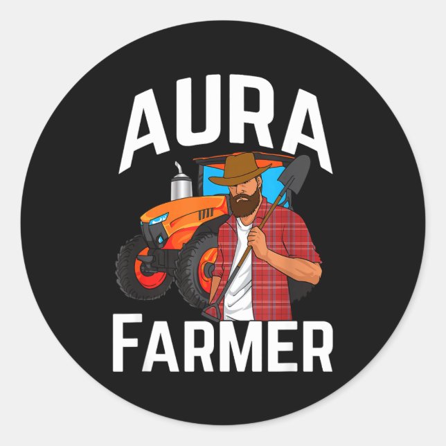 Adesivo Redondo Aura Farmer Funny Meme  (Frente)