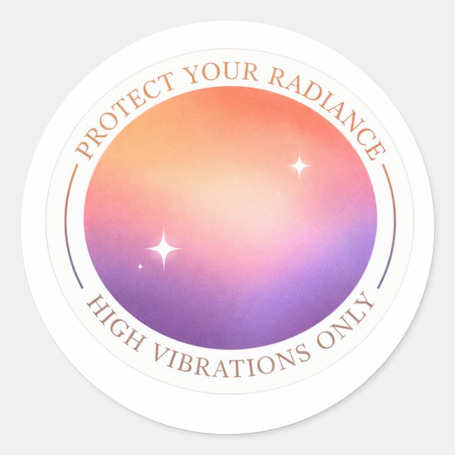 Adesivo Redondo Aura Gradient Sticker - Protect Your Radiance Suns (Frente)