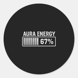 Adesivo Redondo Aura No 67 Engraçado Gen Alpha Slang De Seis Sete 