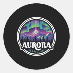 Adesivo Redondo Aurora Colorado Montanhas Rochosas Co Esqui Invern