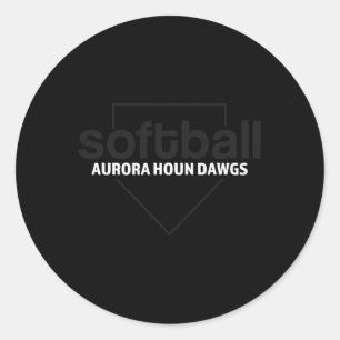 Adesivo Redondo Aurora Houn Dawgs Softll Home Plate 