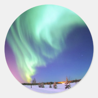 Adesivo Redondo Aurora no Lago Urso.