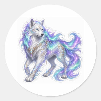 Adesivo Redondo Aurora Wolf Sticker