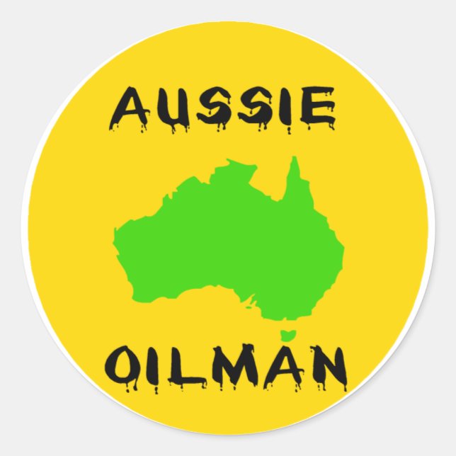 Adesivo Redondo Aussie Oilman (Frente)