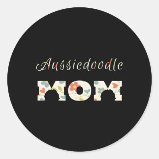 Adesivo Redondo Aussiedoodle Mãe Aussiedoodle Mãe Por