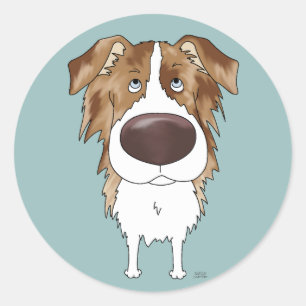 Adesivo Redondo Aussies - nariz e bumbum grandes