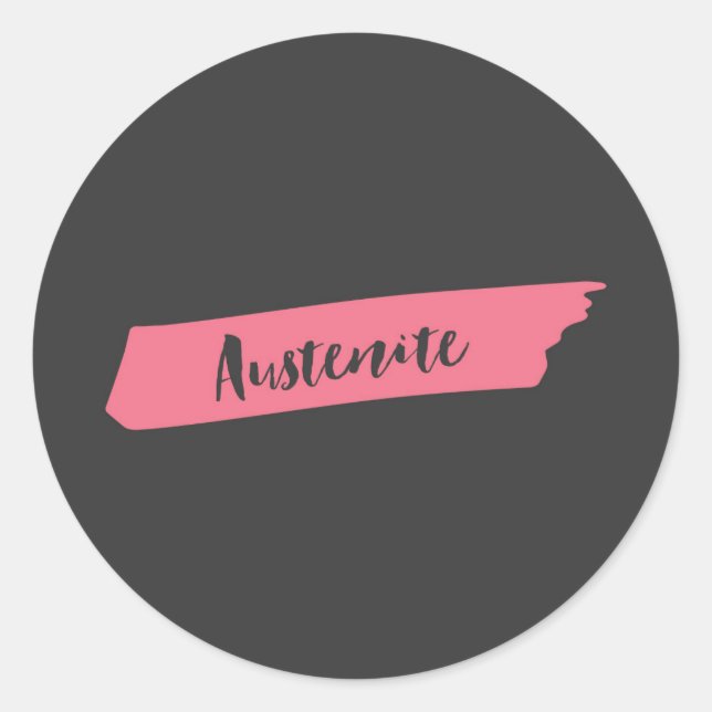 Adesivo Redondo Austenite Pincel Rosa (Frente)