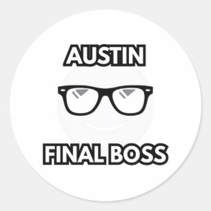 Adesivo Redondo Austin Chefe Final Emoji Legal