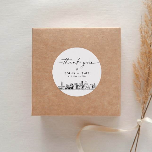 Adesivo Redondo Austin Obrigado Favor 3" (folha 6) (Criador carregado)