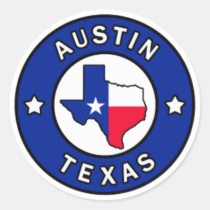 Adesivo Redondo Austin Texas