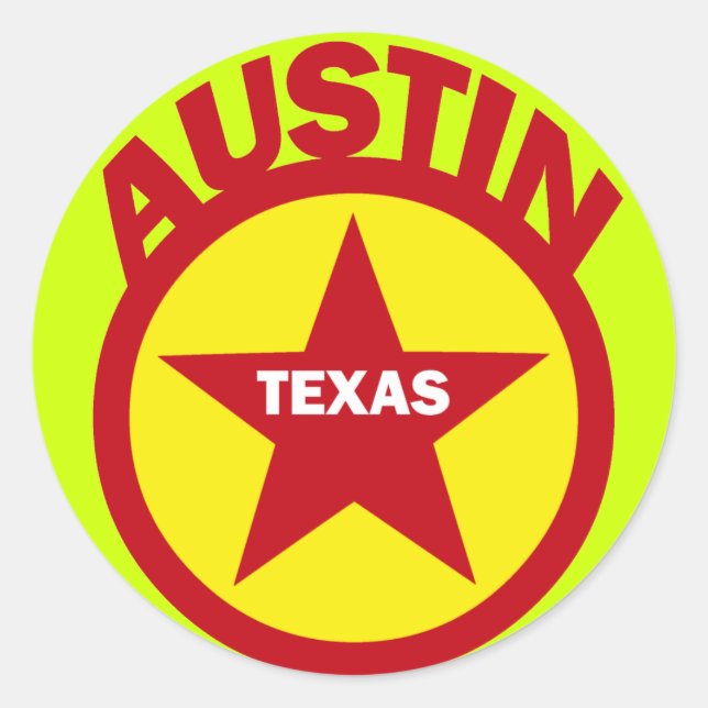 ADESIVO REDONDO AUSTIN, TEXAS (Frente)
