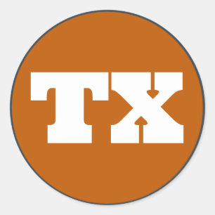 Adesivo Redondo Austin (TX) - Laranja Queimado x Cinza branca