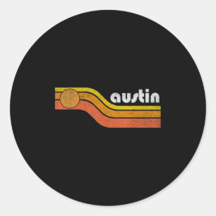Adesivo Redondo Austin - Vintage Men 70 anos 80 Graphic Legal Re