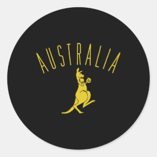 Adesivo Redondo Austrália Boxe Canguru