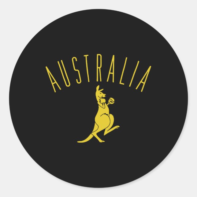 Adesivo Redondo Austrália Boxe Canguru (Frente)
