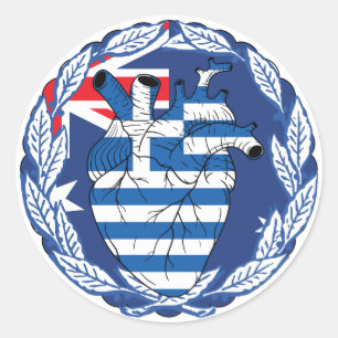 Adesivo Redondo Austrália, Grécia, Independência Grega