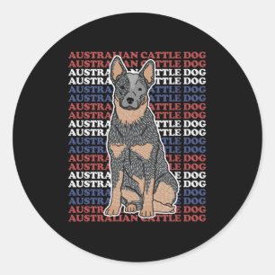 Adesivo Redondo Australian Cattle Dog   Dog Owner Blue Heeler