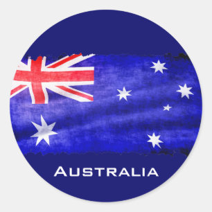 Adesivo Redondo Australiano, Aussie Flag, Downunder Patriotic Flag