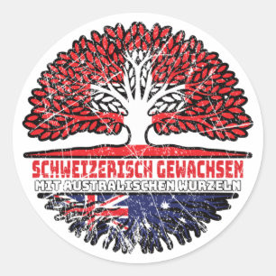 Adesivo Redondo Australiano Schweizer Schweiz Baum