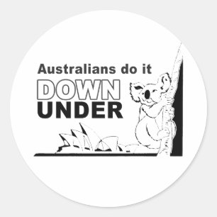 Adesivo Redondo australianos fazem isso lá embaixo