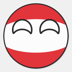Adesivo Redondo Áustria Geeky de tensão engraçada Countryball