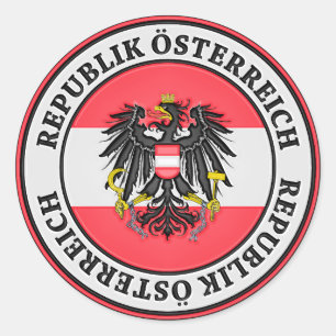 Adesivo Redondo Áustria Round Emblem