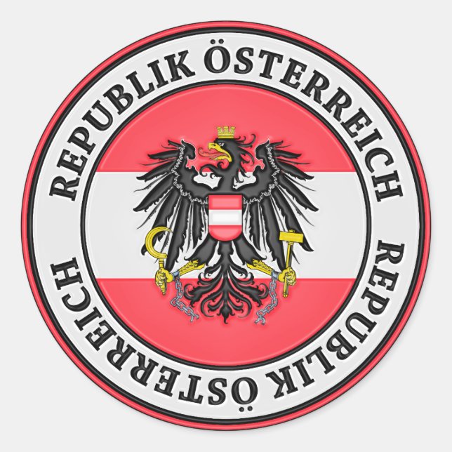 Adesivo Redondo Áustria Round Emblem (Frente)