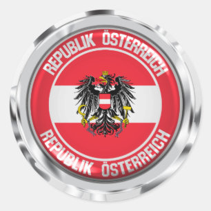 Adesivo Redondo Áustria Round Emblem