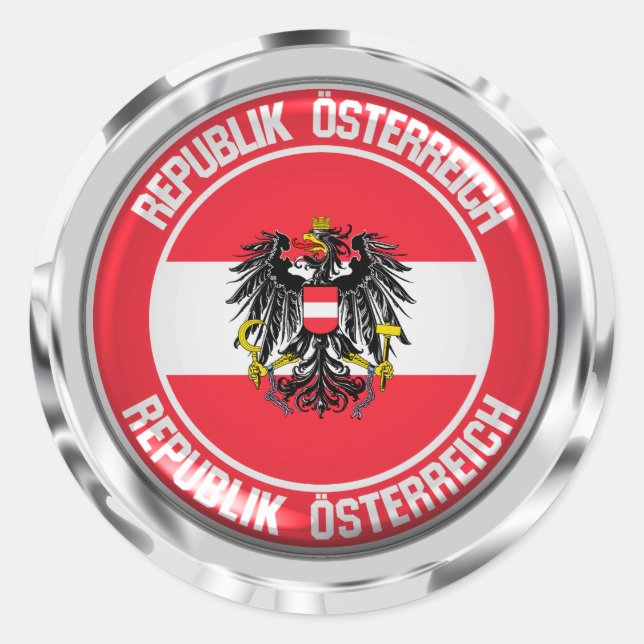 Adesivo Redondo Áustria Round Emblem (Frente)