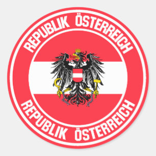 Adesivo Redondo Áustria Round Emblem