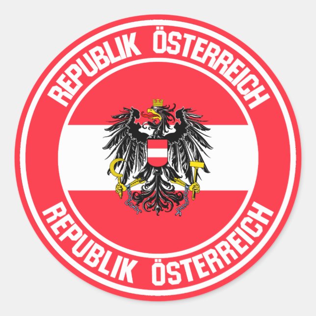 Adesivo Redondo Áustria Round Emblem (Frente)