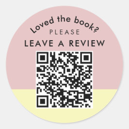 Adesivo Redondo Author Book Review Request QR Code Pastel